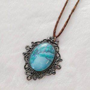 Turquoise + Leather New York Necklace